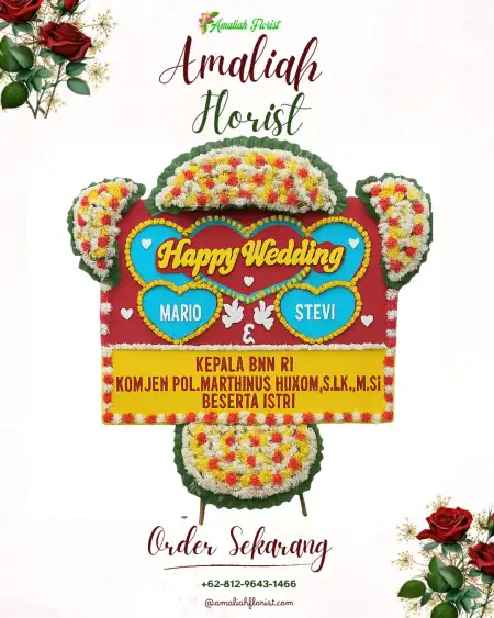 Papan Bunga Pernikahan Terkesi